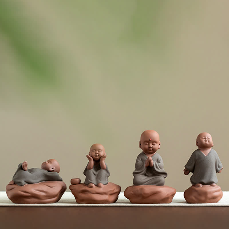 Black Peach Wood Buddha Flower Decoration – bookshelf display with books, study room peaceful accent