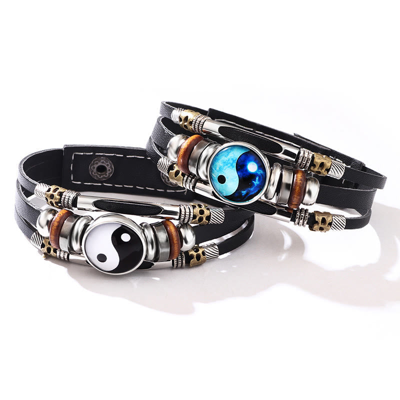 Yin Yang Leather Balance Bracelet Secondary image