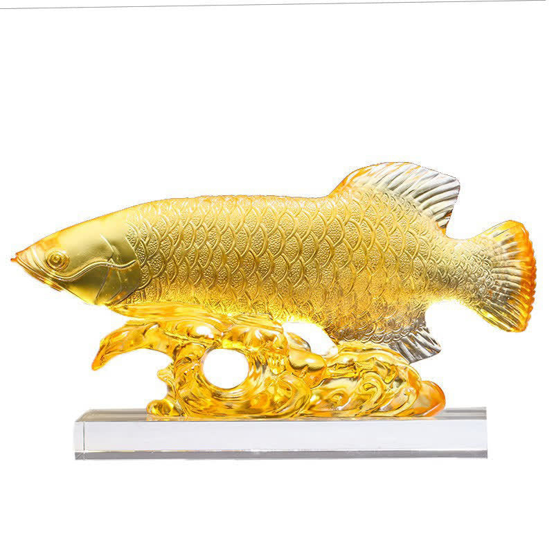 Liuli Crystal Koi Fish Art – Water ripple reflection effect, crystal koi art photography