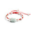 Natural Jade PiXiu Bracelet – white jade beads red cord white background, adjustable lucky charm