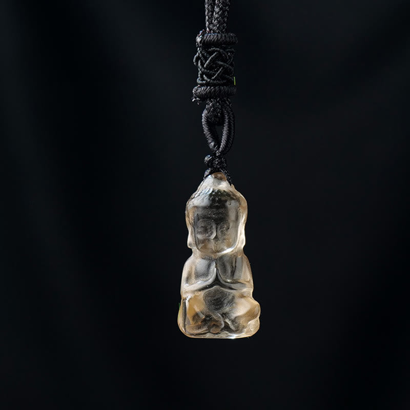 Crystal Buddha Necklace Amethyst Citrine Healing Pendant Spiritual Decoration – sparkling citrine pendant, manifestation crys