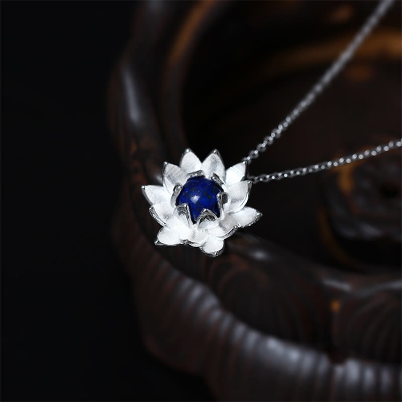 Lapis Lazuli Lotus Necklace Secondary image
