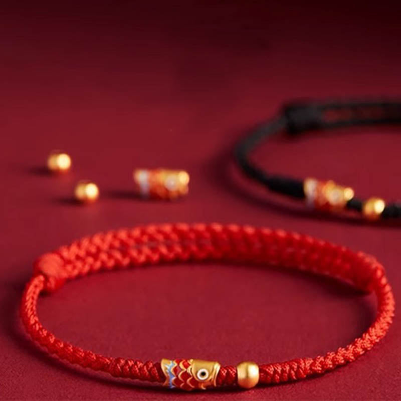 925 Silver Koi Fish Braided Rope Bracelet, image 5, healing bracelet