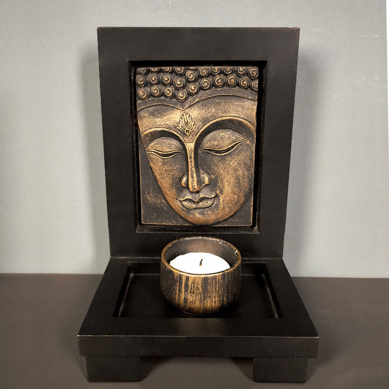 Buddha Compassion Serenity Prayer Altar Zen Home Decoration – Face expression close-up, Buddha altar decor