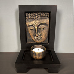 Buddha Compassion Serenity Prayer Altar Zen Home Decoration – Face expression close-up, Buddha altar decor