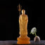Ksitigarbha Liuli Crystal Figurine – Translucent crystal monk staff and wish jewel, serenity art