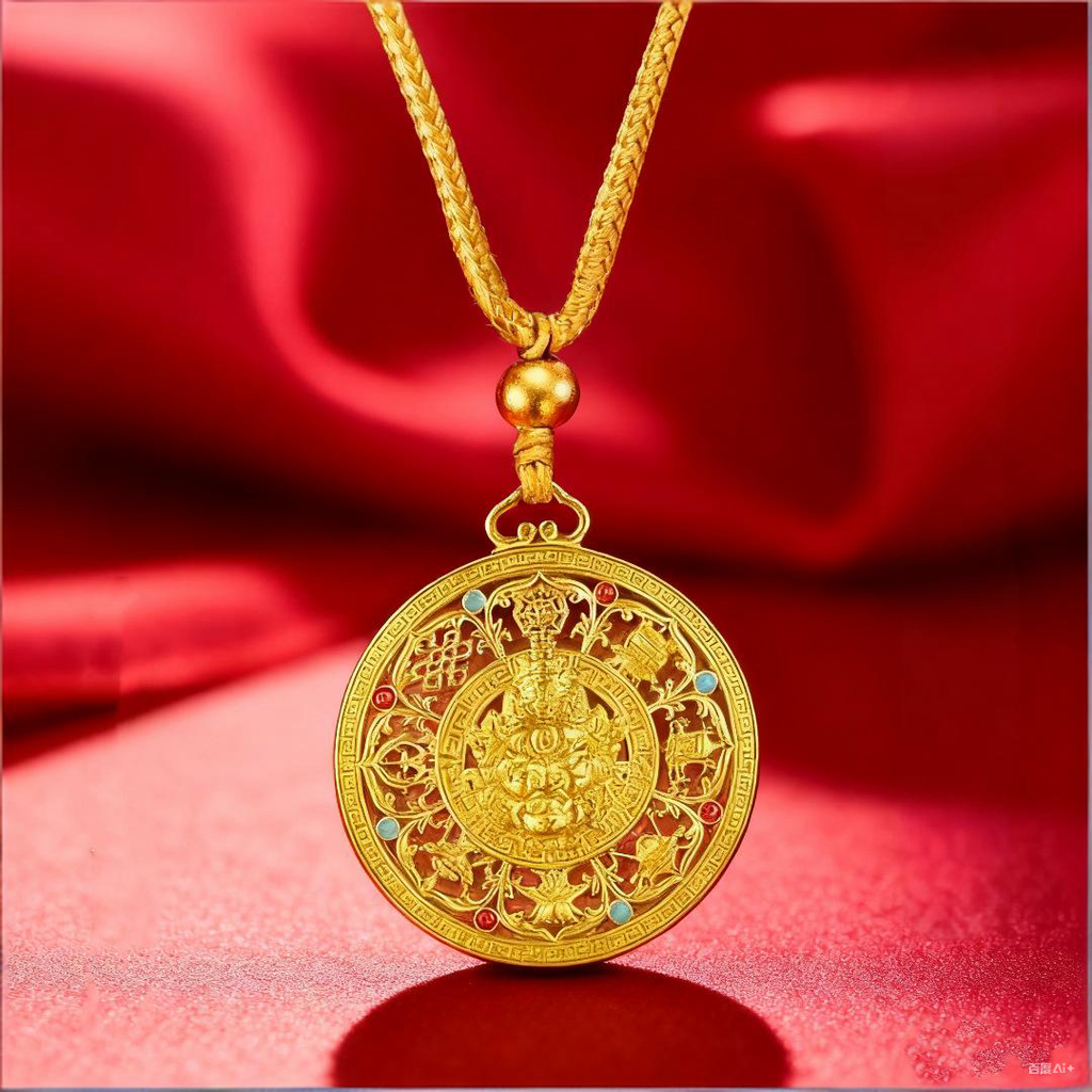 Golden Wealth Mandalas Keychain, image 4, lucky charm