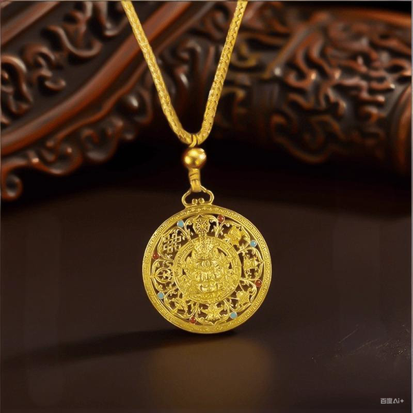 Golden Wealth Mandalas Keychain, image 3, lucky charm