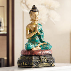 Compassion Buddha Figurine – tranquil expression soft lines, mindfulness meditation space