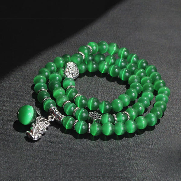 Cat Eye PiXiu Triple Wrap Bracelet, image 12, healing bracelet