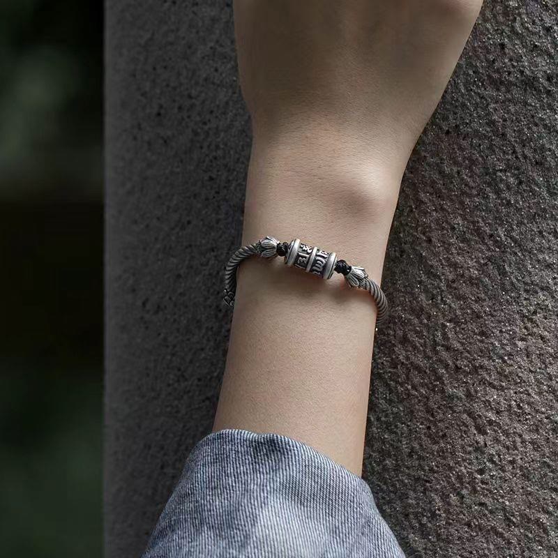 Om Mani Padme Hum Lotus Peace Braided Bracelet | Wisdom & Love