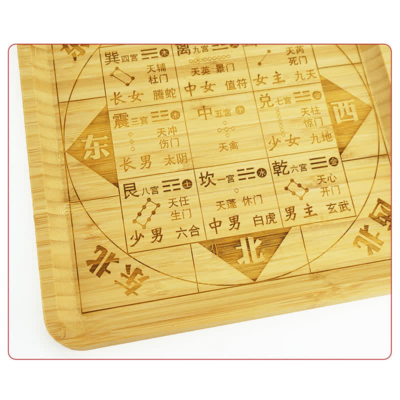 Feng Shui Bamboo Bagua Map – Divination board with 5 elements, bamboo feng shui tool