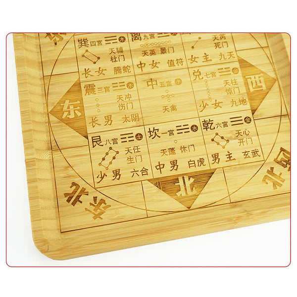 Feng Shui Bamboo Bagua Map – Divination board with 5 elements, bamboo feng shui tool