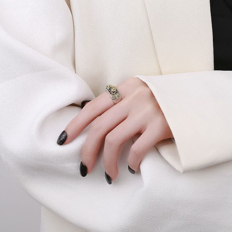 925 Sterling Silver PiXiu Adjustable Ring, image 5, spiritual ring