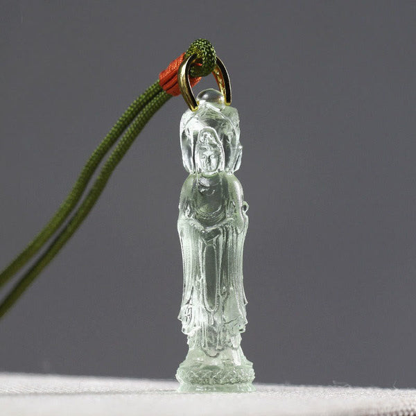 Avalokitesvara Buddha Liuli Harmony Necklace – Light refracting crystal body, elegant faith jewelry