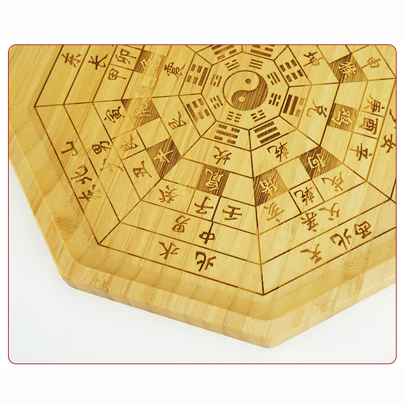 Feng Shui Bamboo Bagua Map – 30cm luopan with family directions, bamboo feng shui
