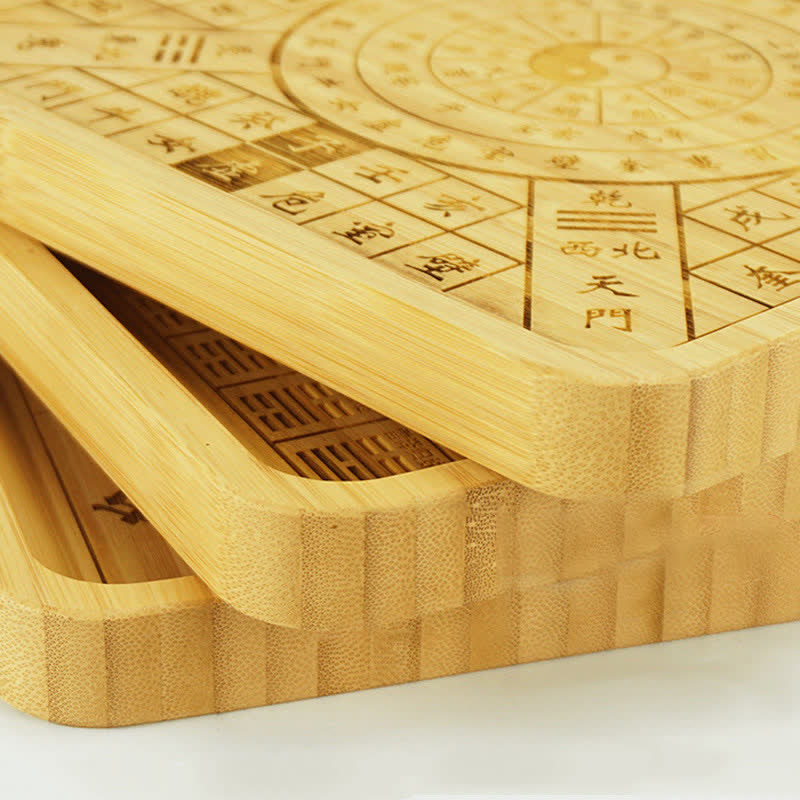 Feng Shui Bamboo Bagua Map – Bamboo board edge and handle detail, feng shui quality