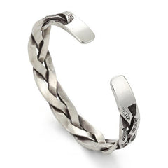 Koi Fish Twisted Cuff Bracelet – close-up koi head detail, open mouth fin carving