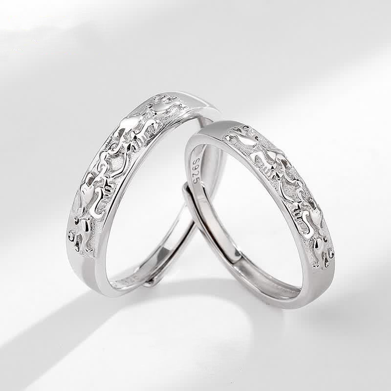 925 Sterling Silver PiXiu Couple Ring – two rings crossed together on white background, S925 stamp visible, love balance jewelry