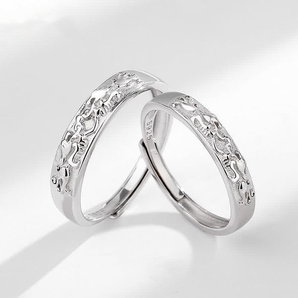 925 Sterling Silver PiXiu Couple Ring – two rings crossed together on white background, S925 stamp visible, love balance jewelry