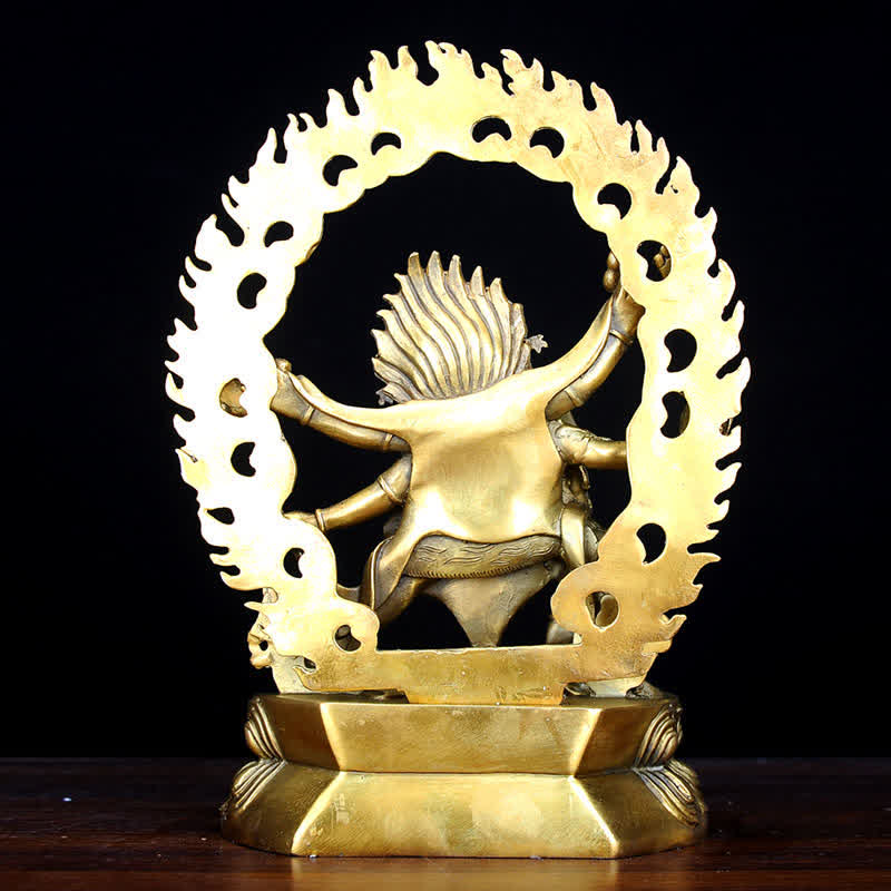 Tibet Mahakala Statue – polished copper finish wrathful expression, sacred temple decoration