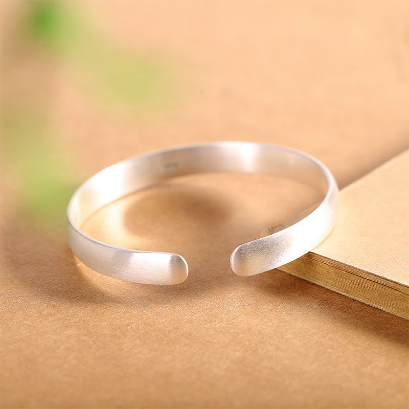 999 Silver Koi Cuff Bangle - open end cuff showing koi design, easy to wear