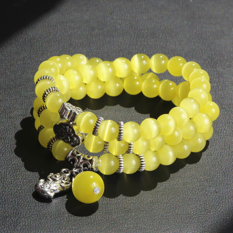 Cat Eye PiXiu Triple Wrap Bracelet, image 14, healing bracelet