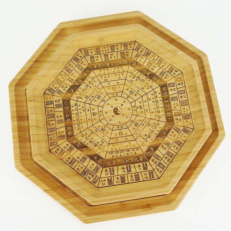 Feng Shui Bamboo Bagua Map – Octagonal bagua plate 25cm, bamboo feng shui wall art