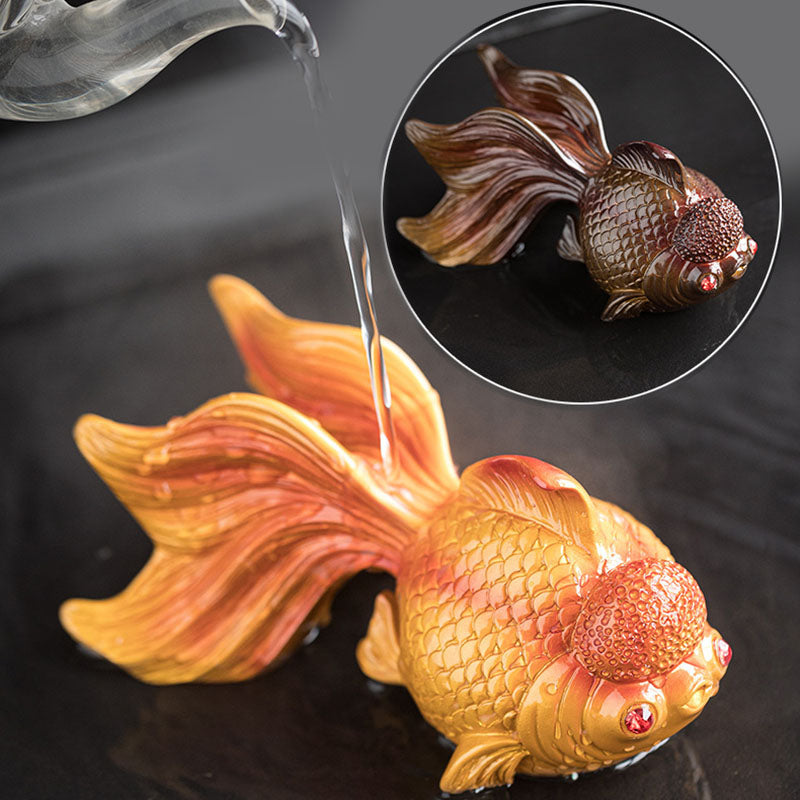 Koi Fish Resin Tea Pet – Pair of koi figurines together, double fortune tea pet set