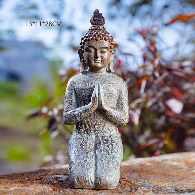 Yellow Jambhala Copper Buddha Statue – heavy weight scale demonstration, solid copper build