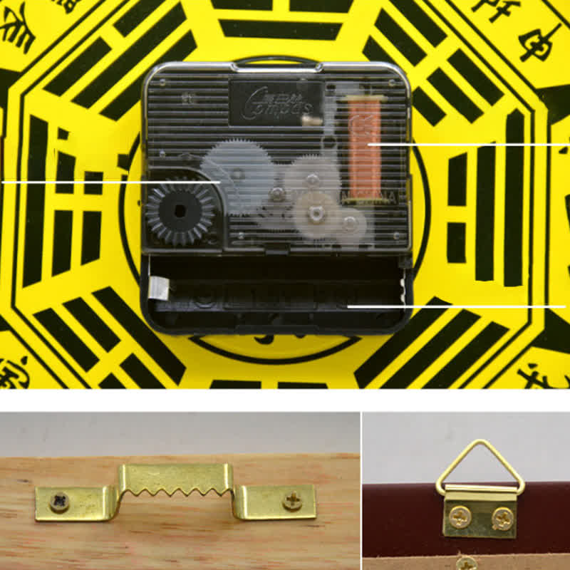 Feng Shui Bagua Peach Wood Wall... – Sacred mountains detail, engraved luopan, feng shui