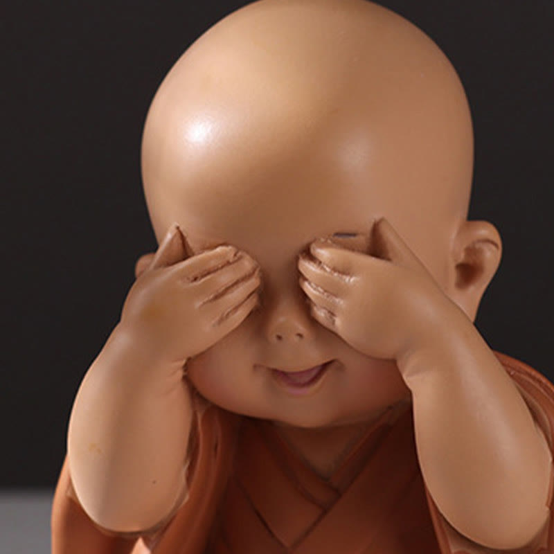 Mini Praying Monk Decor – set of monks in different poses, variety collection arrangement photo
