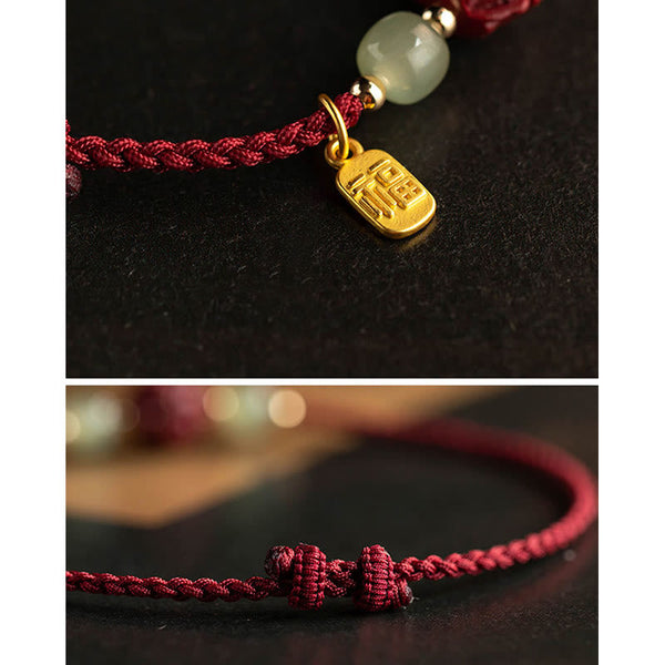 Cinnabar Hetian Jade Chinese Zodiac Bracelet, image 26, healing bracelet
