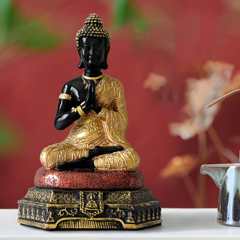 Buddha Zen Decoration – smooth ivory resin body, harmonious interior design piece