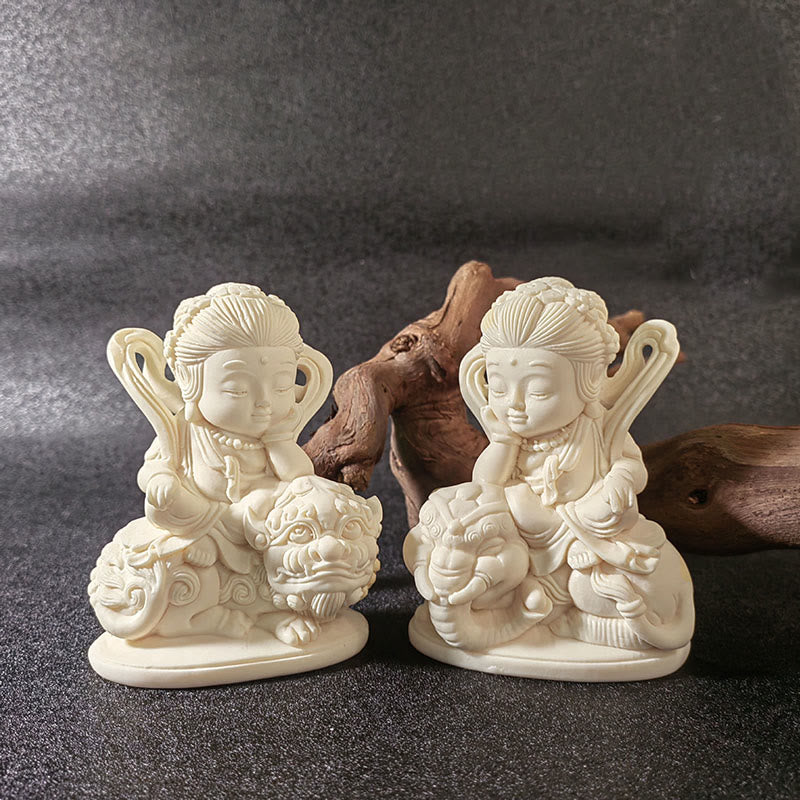 Mini Ivory Fruit Buddha Lotus Serenity Desk Decoration – Petite Buddha on double lotus base, zen office meditation decor
