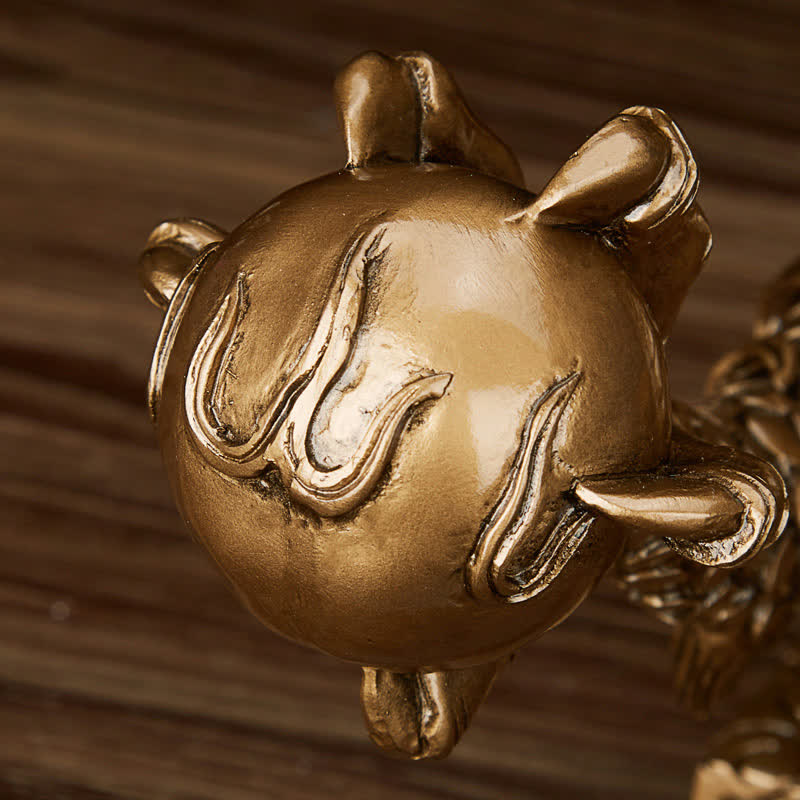 Dragon Pearl Detail - ornamental sphere flame engravings, symbolic, auspicious