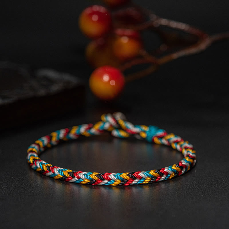 Five Color Thread Braid Protection Bracelet, image 9, healing bracelet