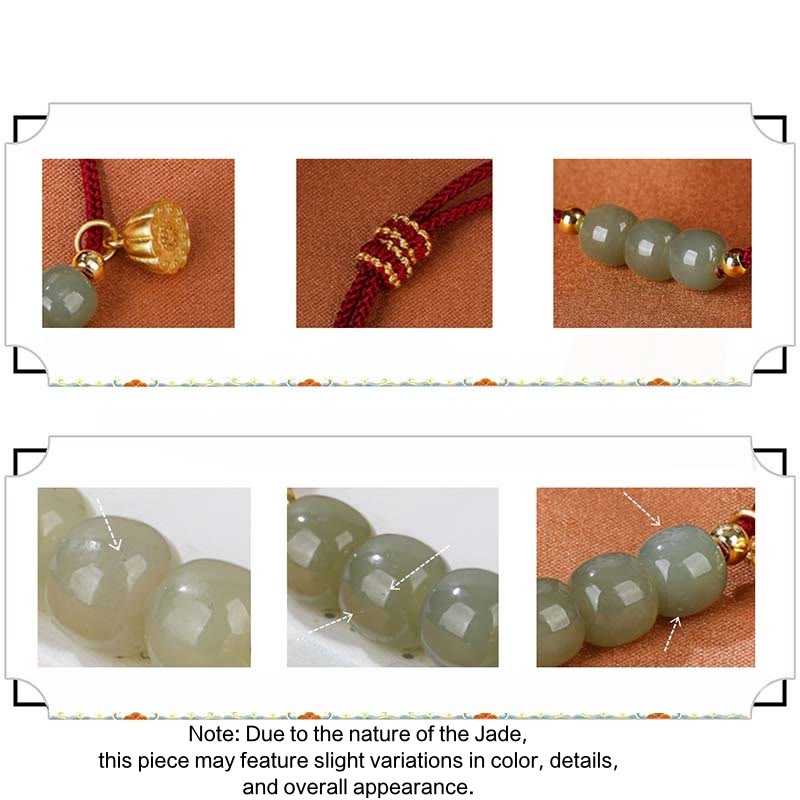 Hetian Jade Lotus Pod Braided Bracelet | Prosperity & Rebirth