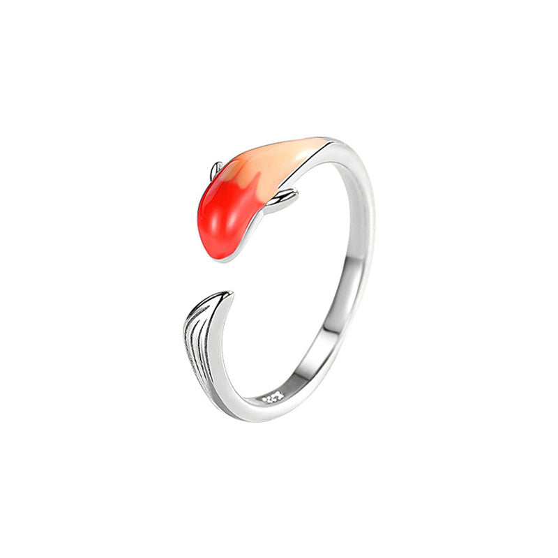 Copper Koi Fish Adjustable Ring – balance symbolism card explaining yin-yang koi fish harmony meaning