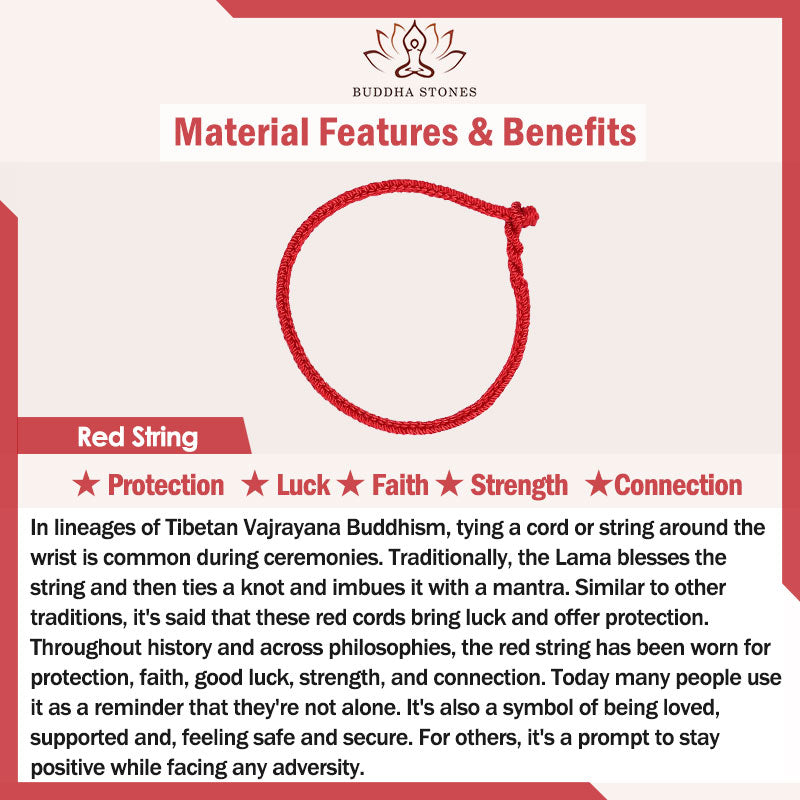 Silver PiXiu Strawberry Quartz Bracelet – Red string protection benefits infographic