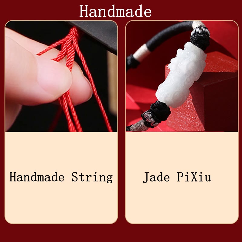 Natural Jade PiXiu Bracelet – model wrist side angle bracelet fit, dark shirt, jade bracelet prosperity