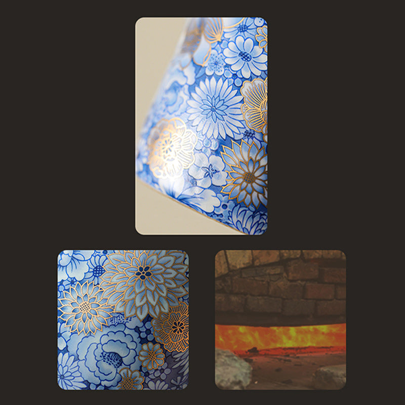 Lotus Chrysanthemum Ceramic Teapot - Multi-angle with kiln firing context, authentic craft