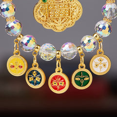 Five God Wealth Koi Hanging – Koi fish pendant below, lucky Feng Shui ornament