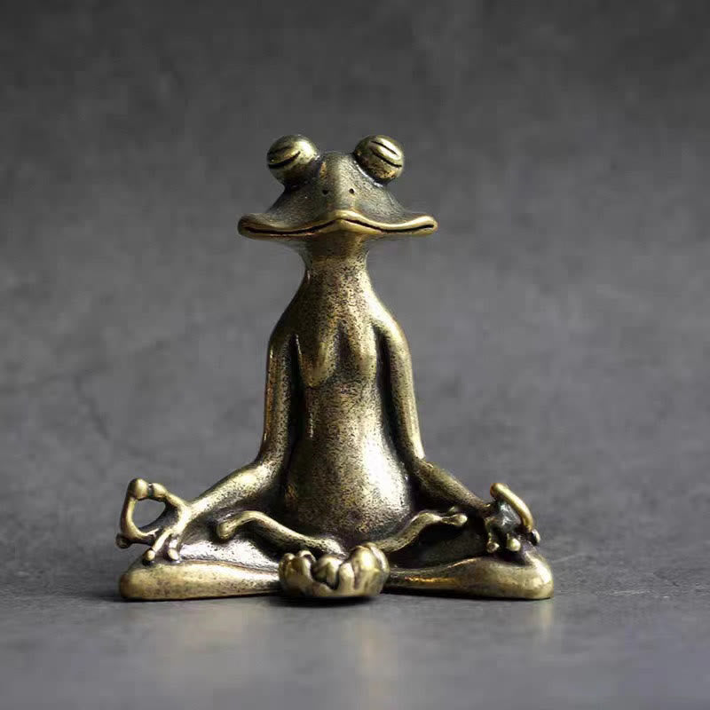 Mini Frog Turtle Koi Copper Decor – copper snail figurine with spiral shell texture, miniature desk Feng Shui decor