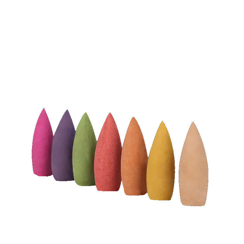 Floral Sandalwood Cones - Colorful variety on clean white backdrop, relaxing