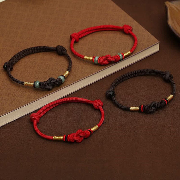 Red String Jade Fortune Knot Braided Couple Bracelet, image 14, healing bracelet