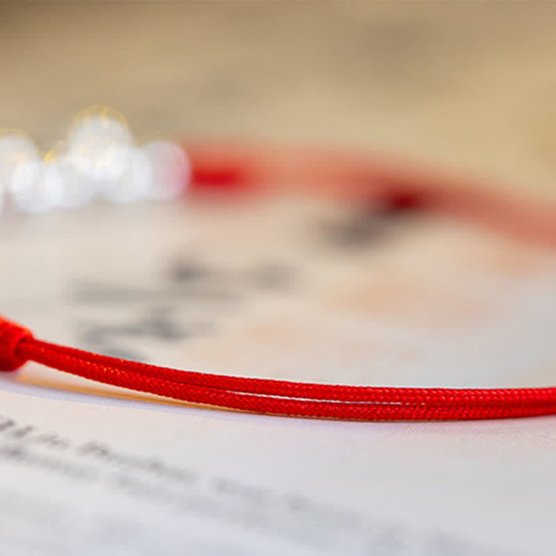 925 Sterling Silver Red String Bell Charm Anklet, image 8
