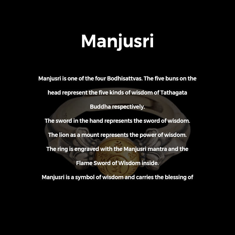 925 Sterling Silver Manjusri Mantra Ring