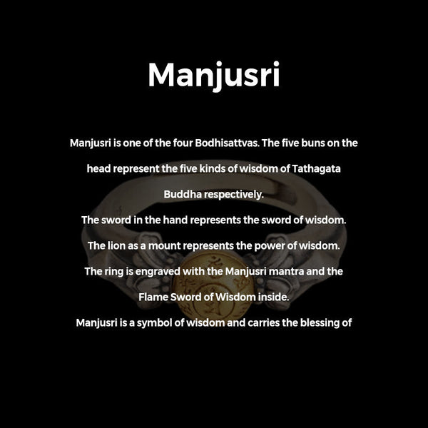 925 Sterling Silver Manjusri Mantra Ring