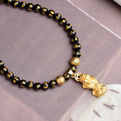 Black Obsidian PiXiu Necklace, image 2, amulet necklace